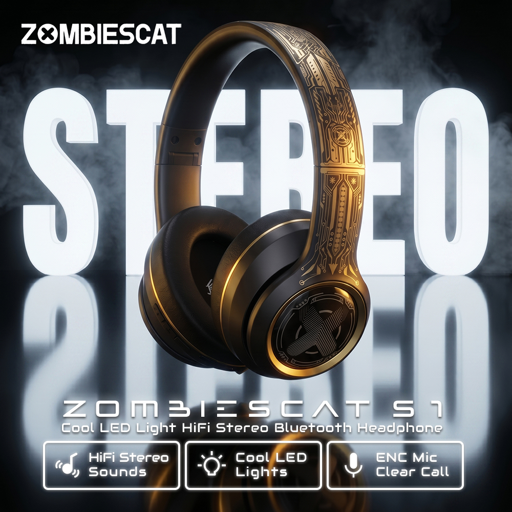 Gaming Headset Rgb - Zombies Cat S1 Bluetooth Headphones Powerful