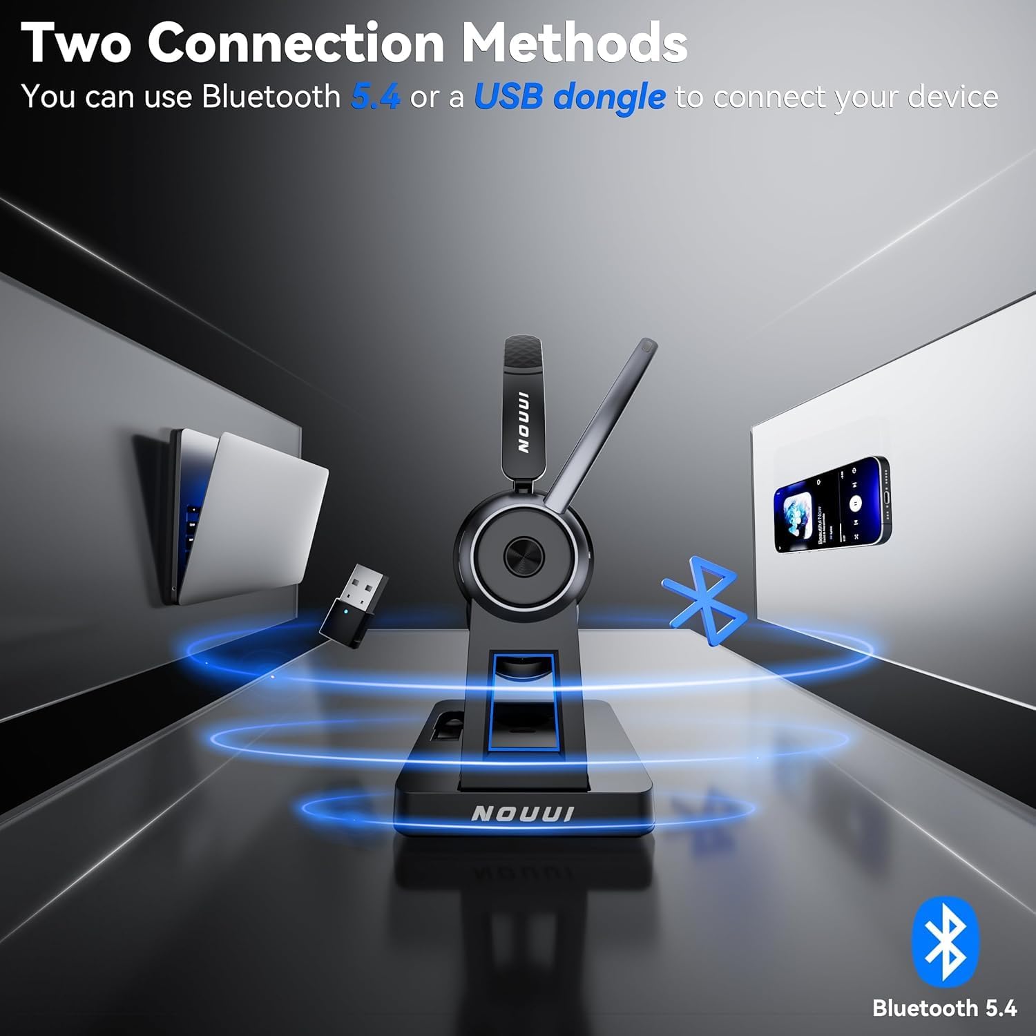 Wireless Headset with Mic for  – Noise Cancelling Headphone recenzja i cena