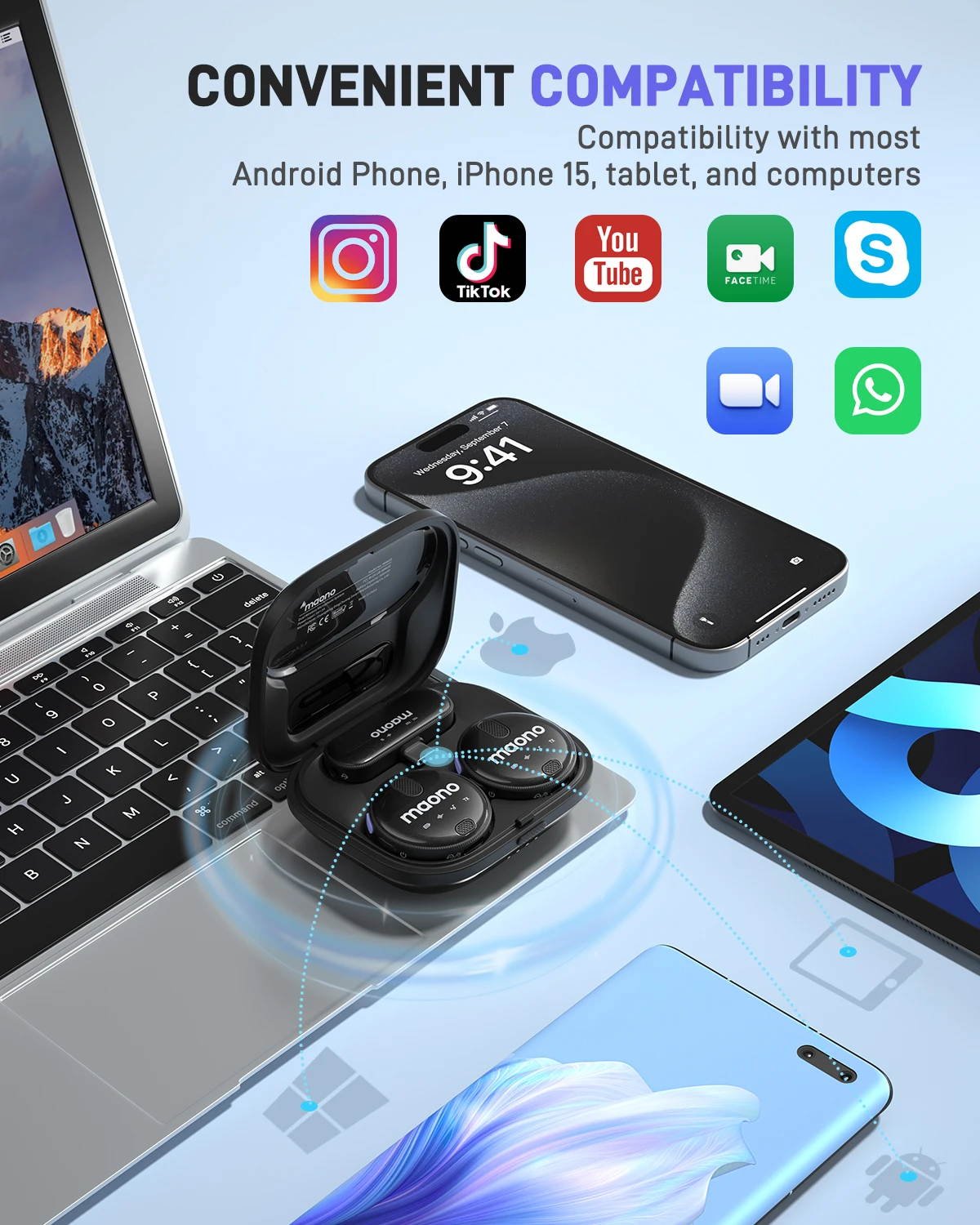 MAONO-Wireless Lavalier Microp – Usb C Earphone recenzja i cena
