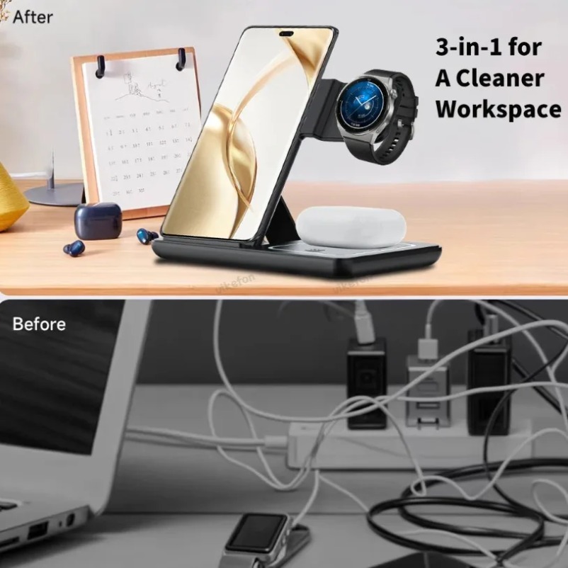 3 in 1 Wireless Charger Desk S – Usb C Earphone recenzja i cena