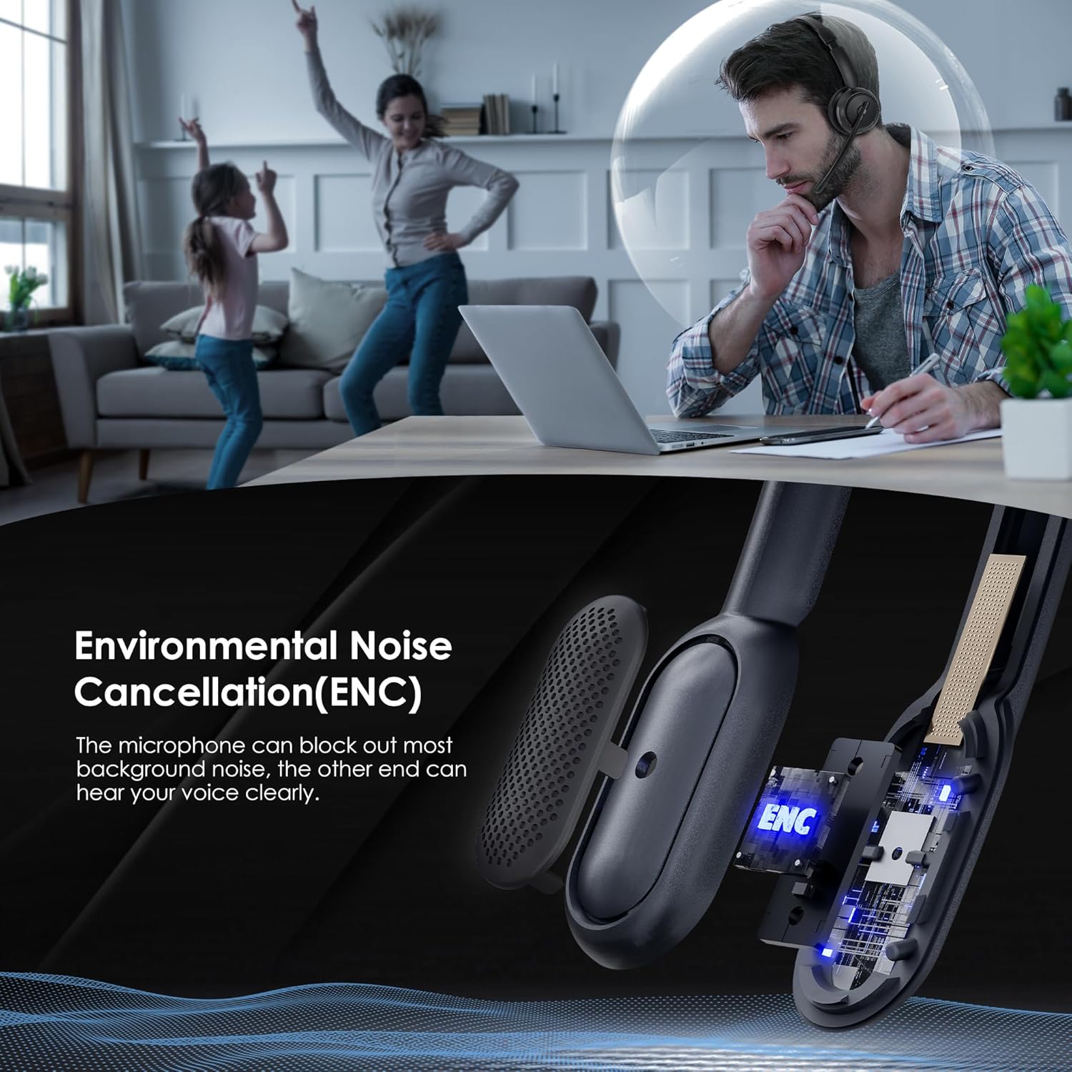 Bluetooth 5.4 ANC Headset with – Noise Cancelling Headphone recenzja i cena