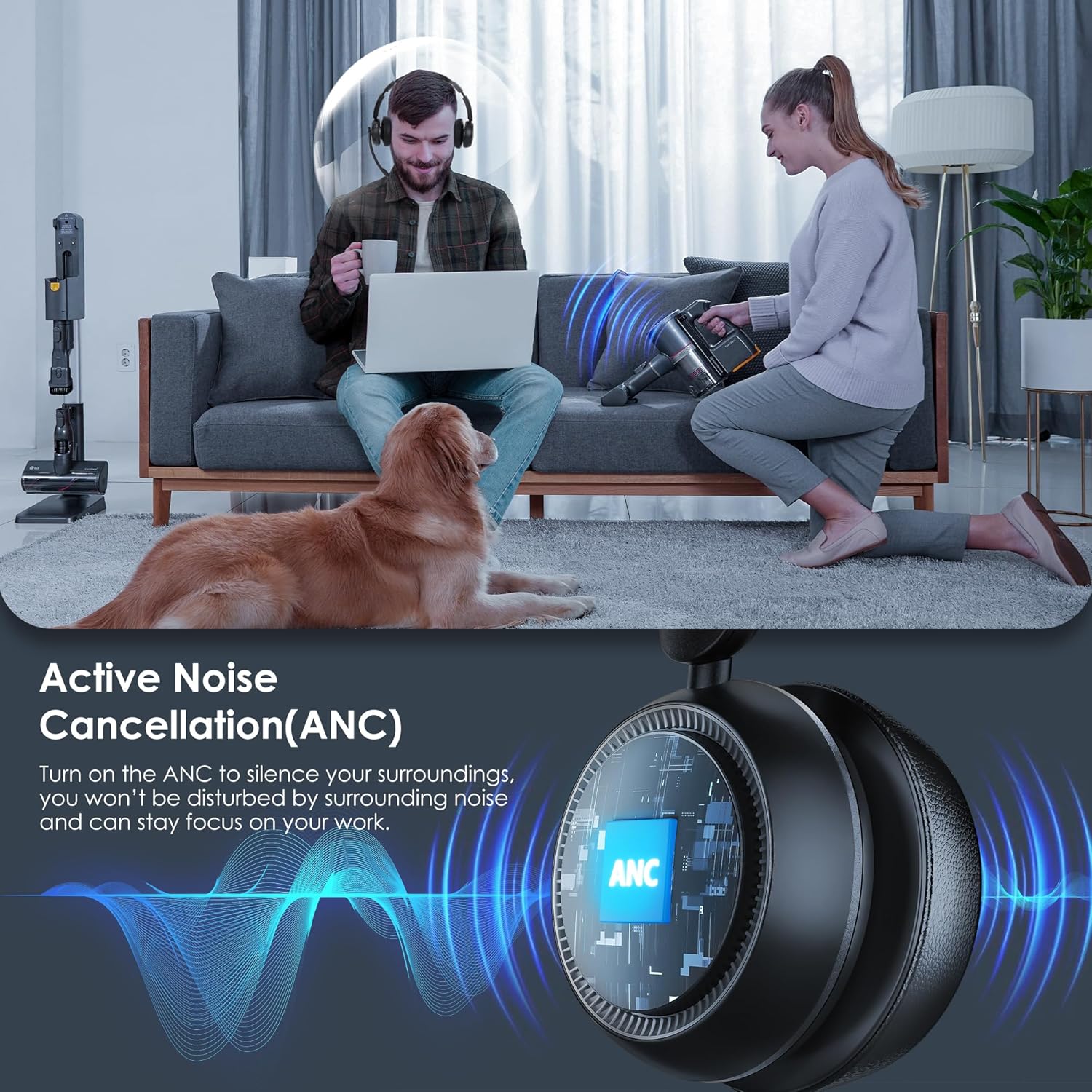 Bluetooth 5.4 ANC Headset with – Noise Cancelling Headphone recenzja i cena
