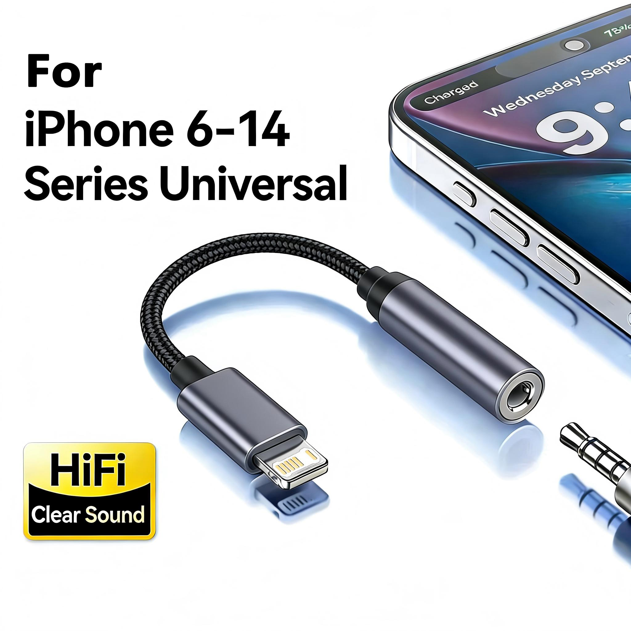 8 Pin to 3.5mm Jack AUX Cable  – Earphone Splitter Jack recenzja i cena