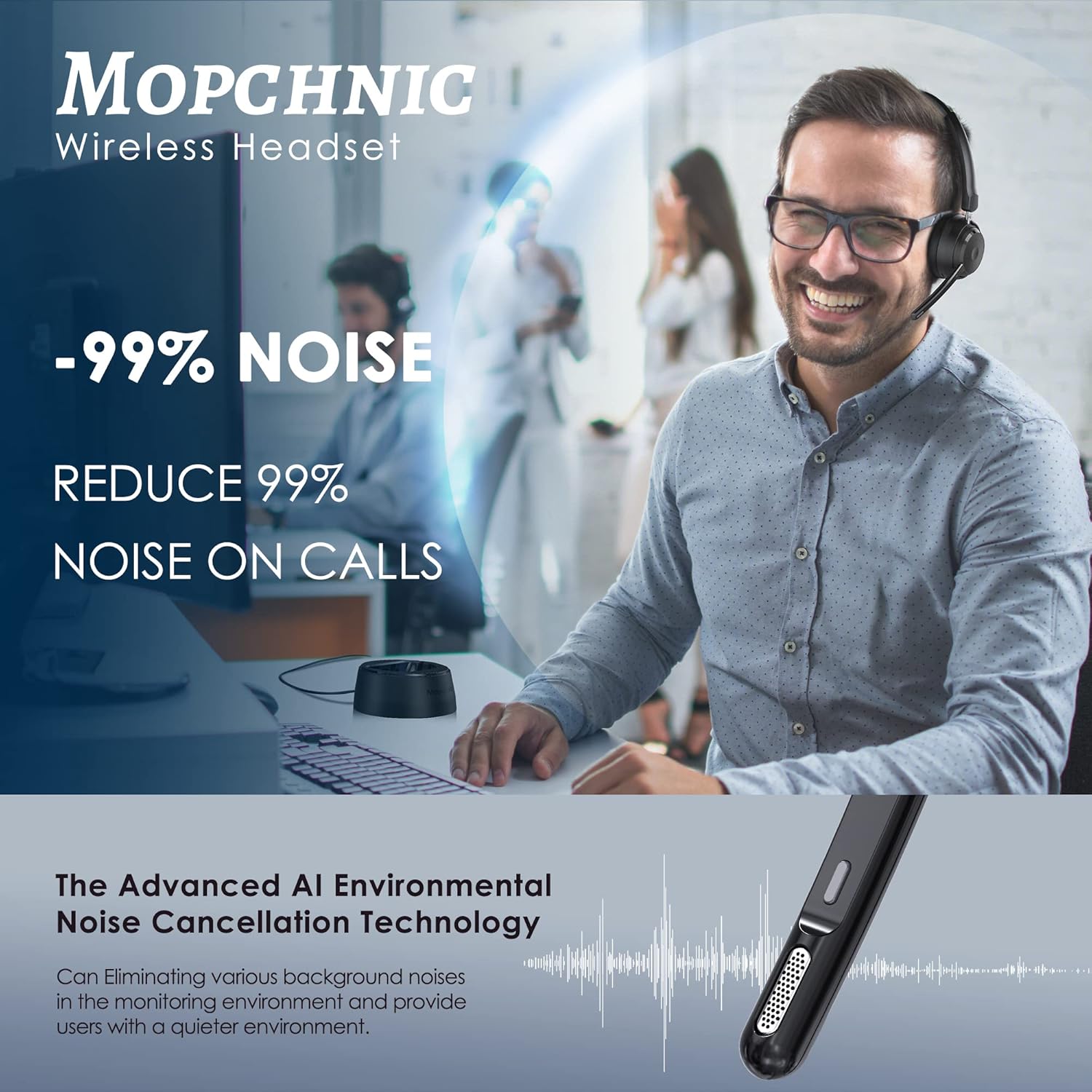 Wireless Bluetooth Headset wit – Noise Cancelling Headphone recenzja i cena