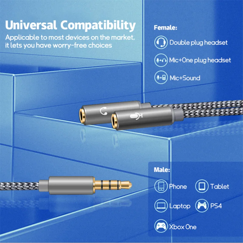 Headset splitter 3.5mm audio m – Earphone Splitter Jack recenzja i cena