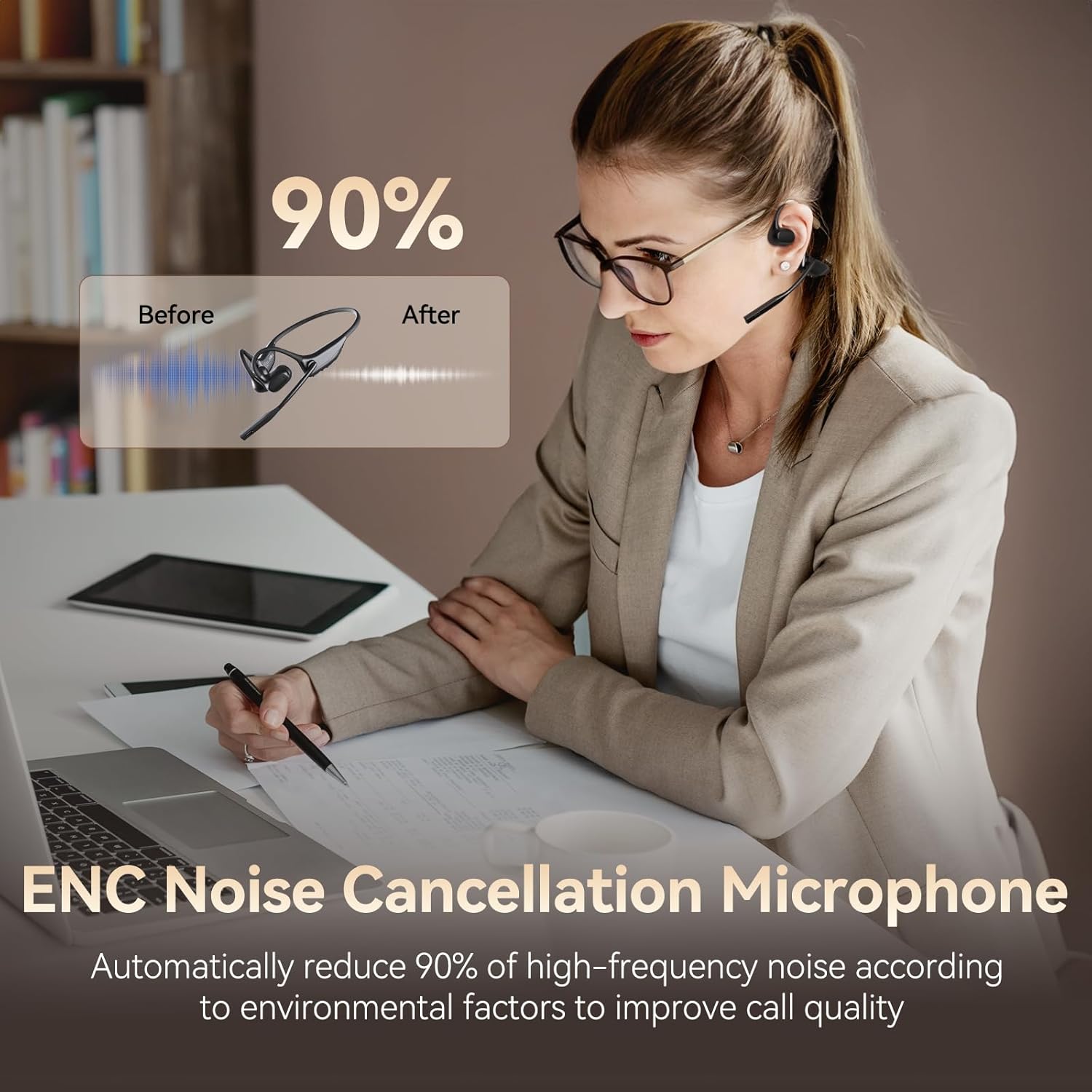 Open Ear Headphones with AI No – Noise Cancelling Headphone recenzja i cena