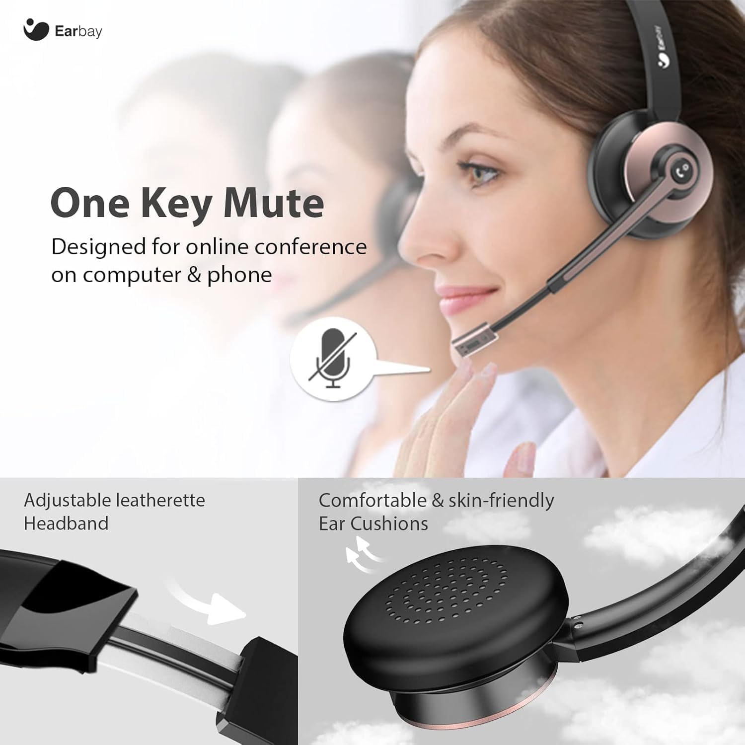 Wireless Headset with Mic, Noi – Noise Cancelling Headphone recenzja i cena