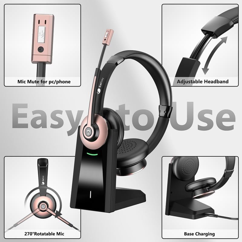 Wireless Headset with Mic, Noi – Noise Cancelling Headphone recenzja i cena