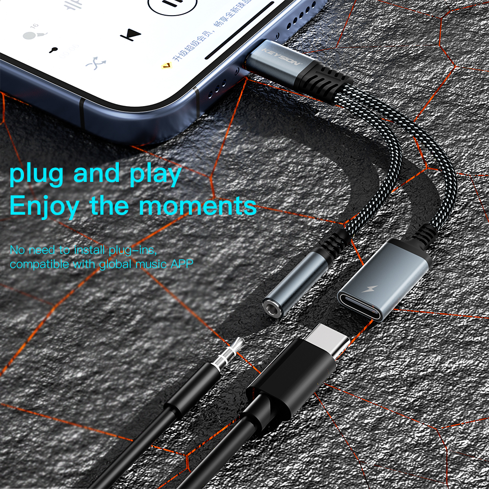 KEYSION 2 in 1 Type C to 3.5mm – Earphone Splitter Jack recenzja i cena