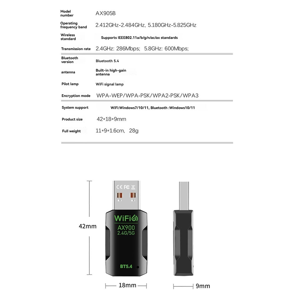 T35C WiFi6 AX900 Wireless USB  – Bluetooth Adapter Receiver recenzja i cena