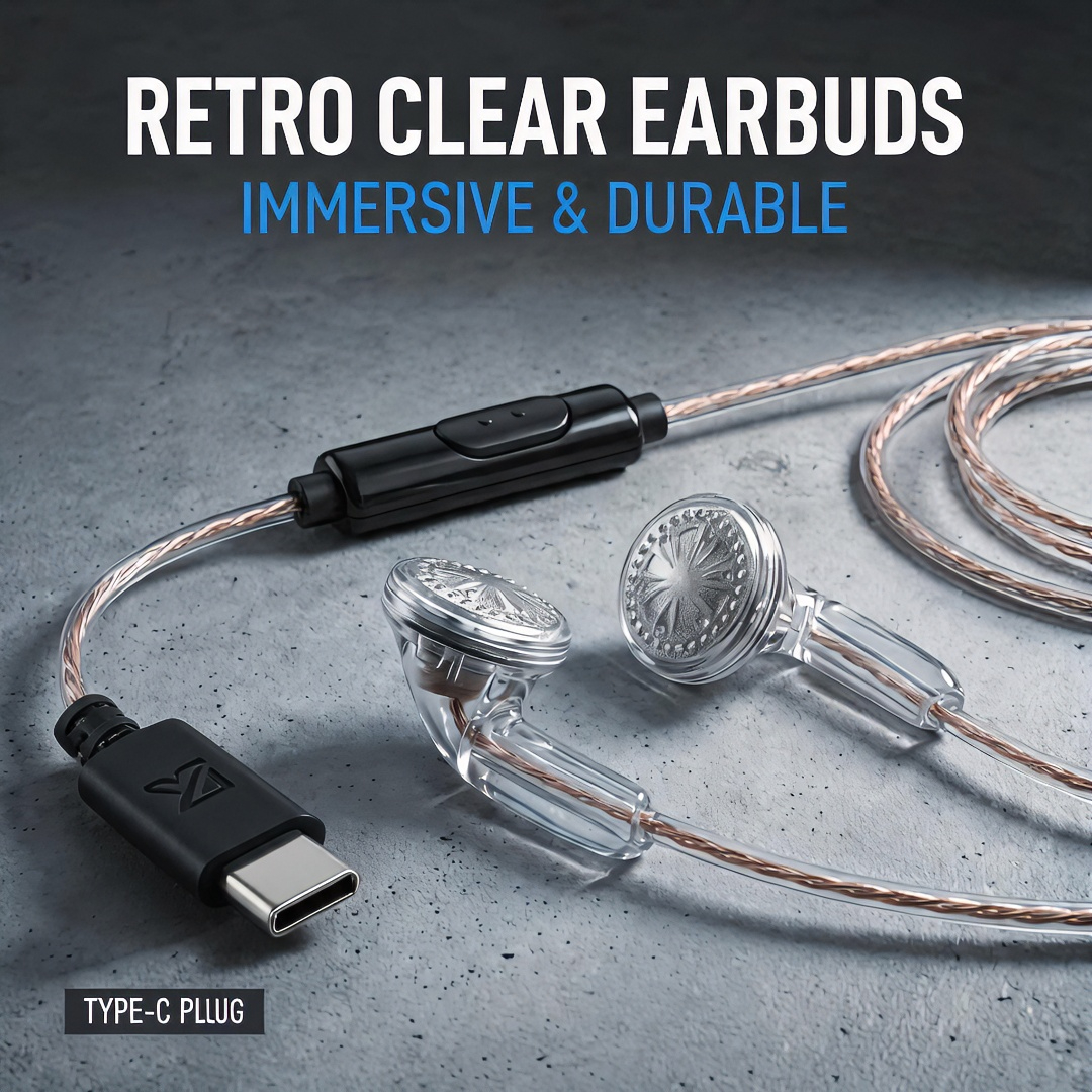 Type-C Wired Earbuds Retro Loo – Wired Earphone Mic recenzja i cena